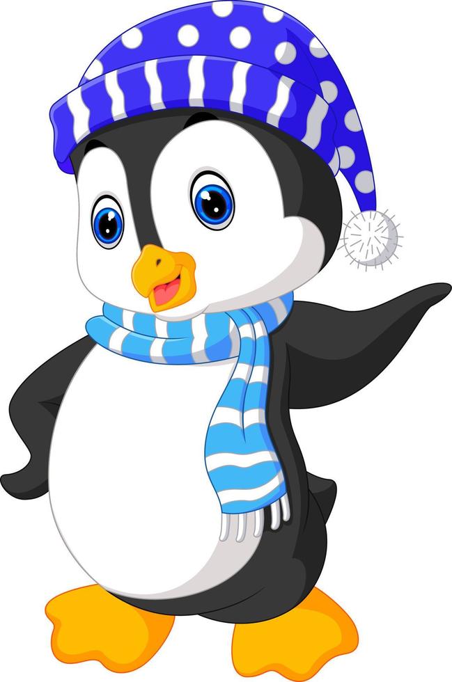 dibujos animados lindo pingüino vector