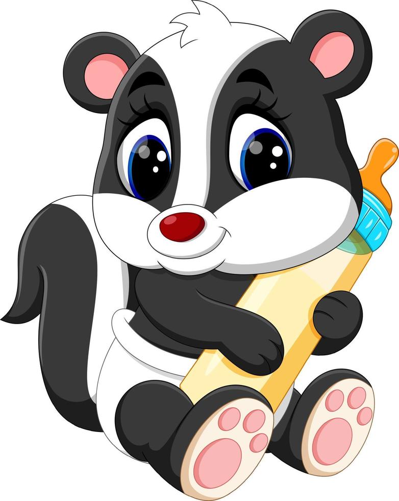 illustration of baby skunk cartoon vector