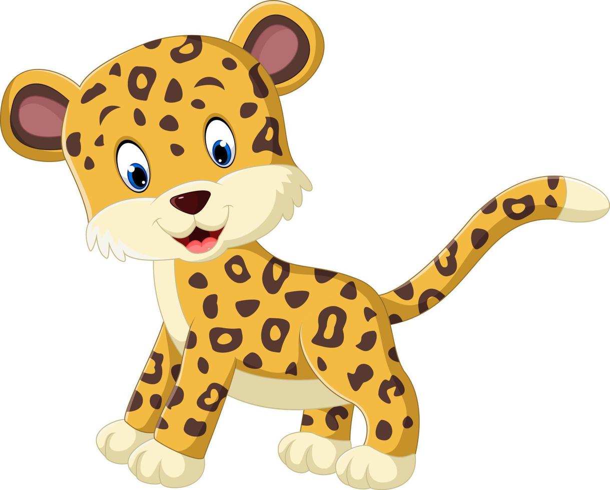 lindo leopardo de dibujos animados vector