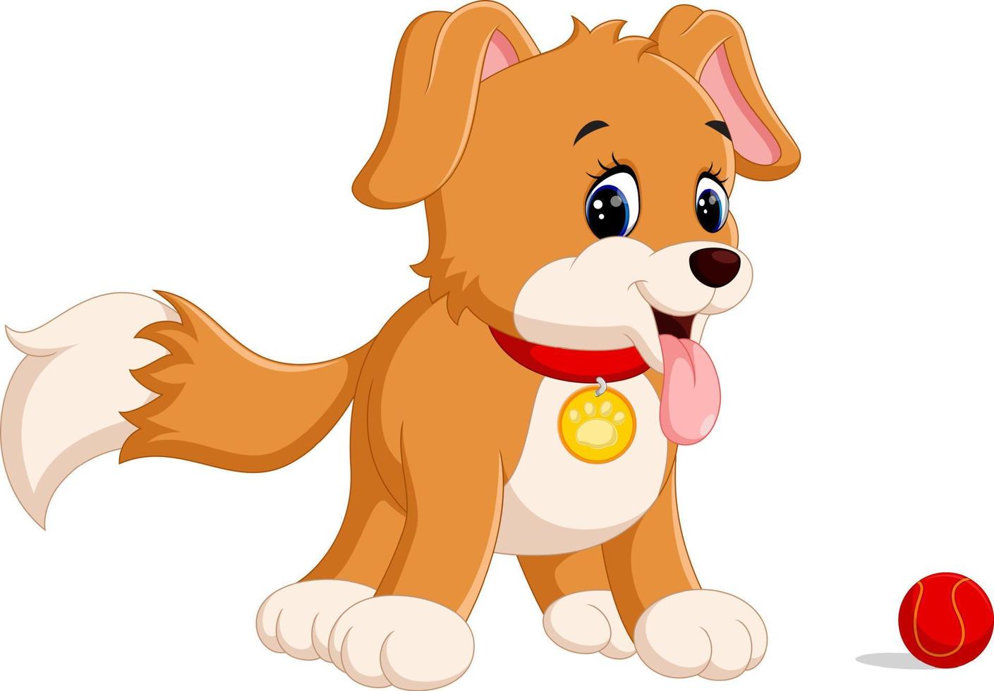 lindo perro sonriente gracioso vector