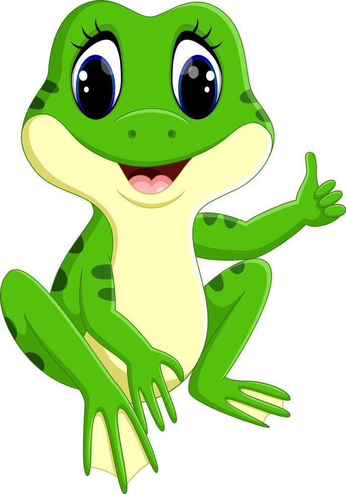 Cute frog cartoon vector