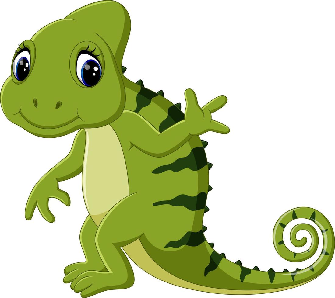 Cartoon cute Chameleon vector