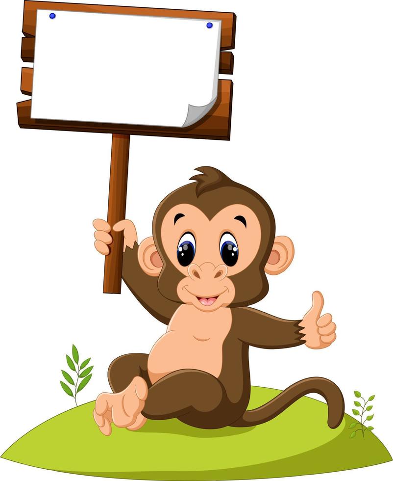 cute monkey cartoon vector