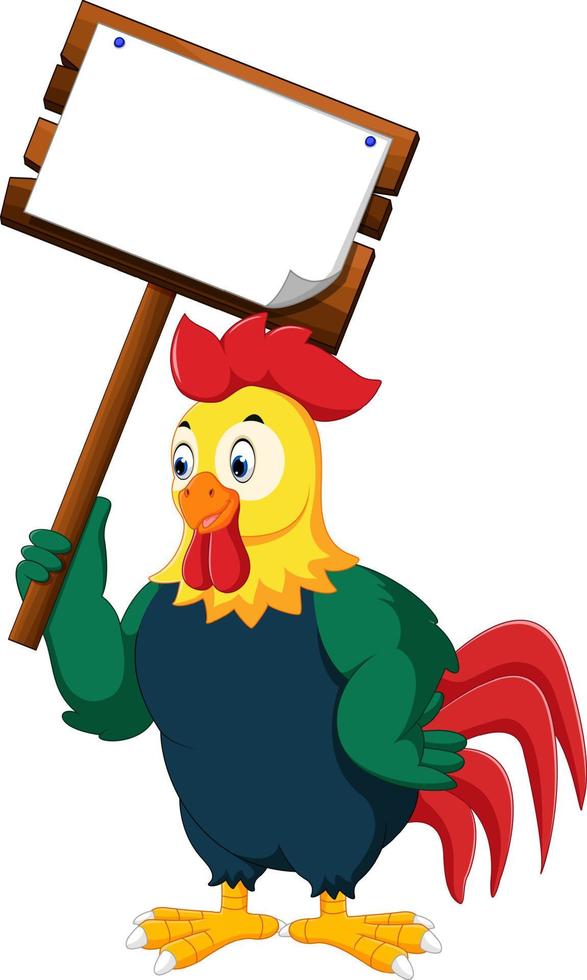 gallo de pollo de dibujos animados vector