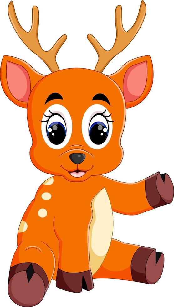 Cute deer cartoon vector