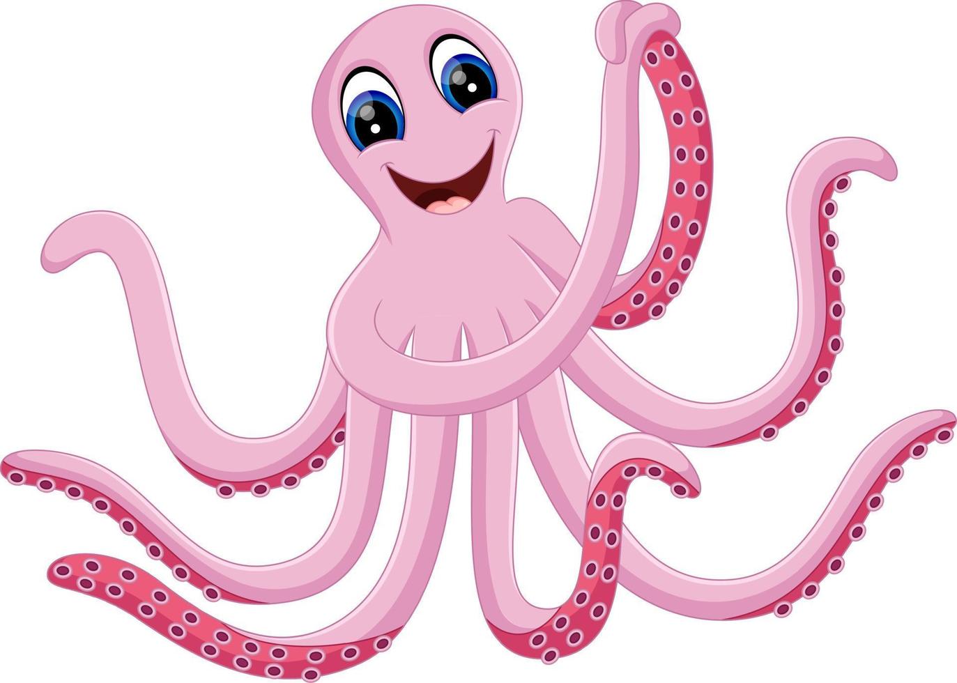 ilustración de dibujos animados lindo pulpo vector