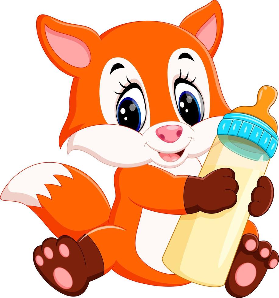 illustration of Cute fox cartoon vector