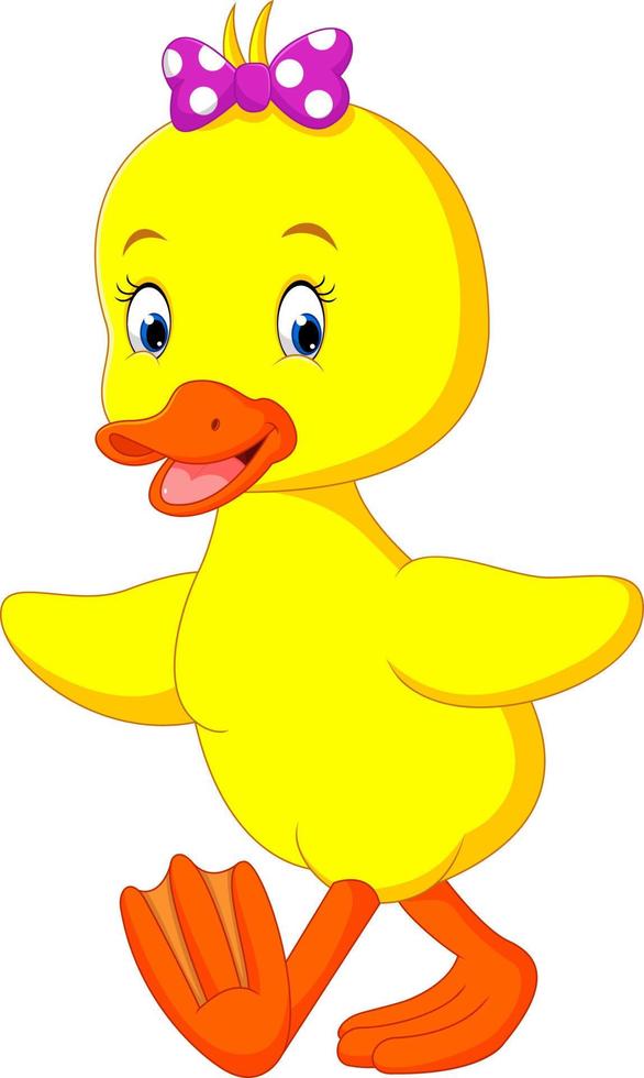 Funny duck cartoon vector
