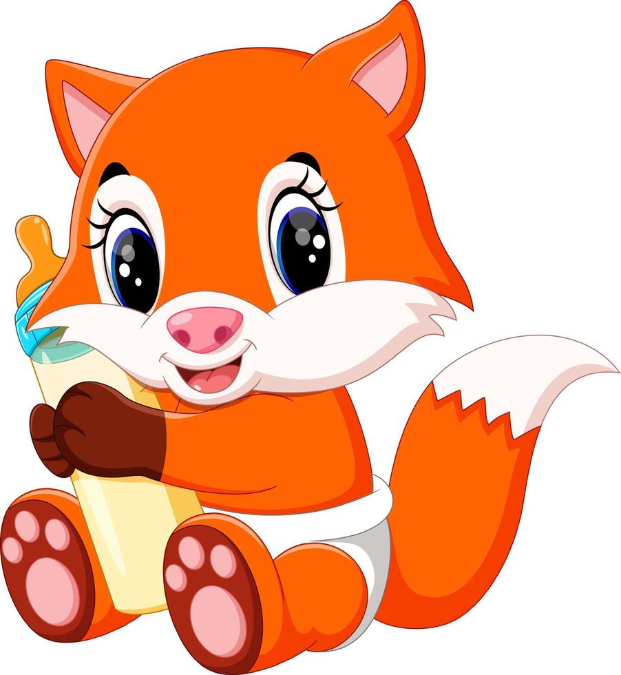 illustration of Cute fox cartoon vector