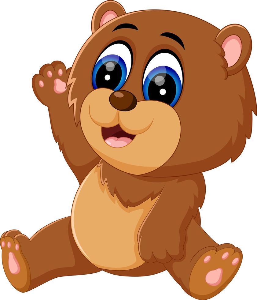 illustration of cute baby bear cartoon vector