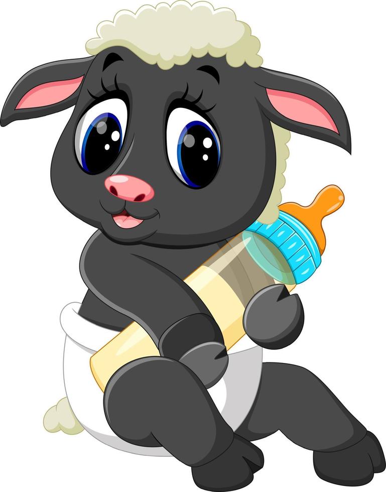 illustration of Cute cartoon sheep character vector