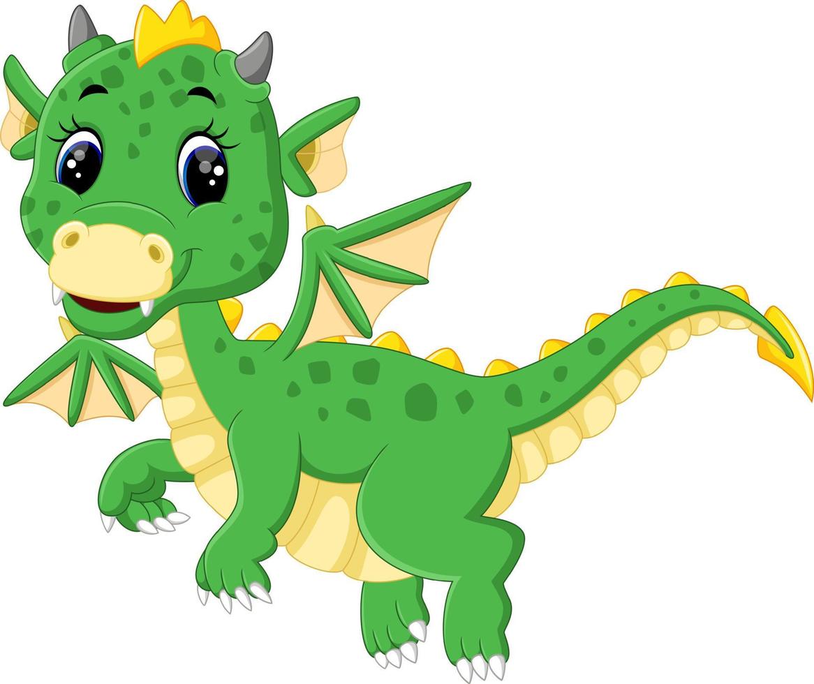 ilustración de dibujos animados lindo dragón vector