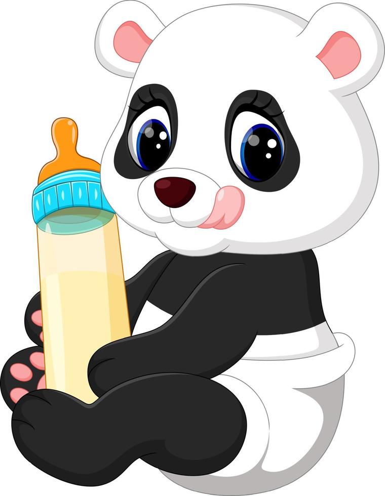 illustration of cute baby panda cartoon vector