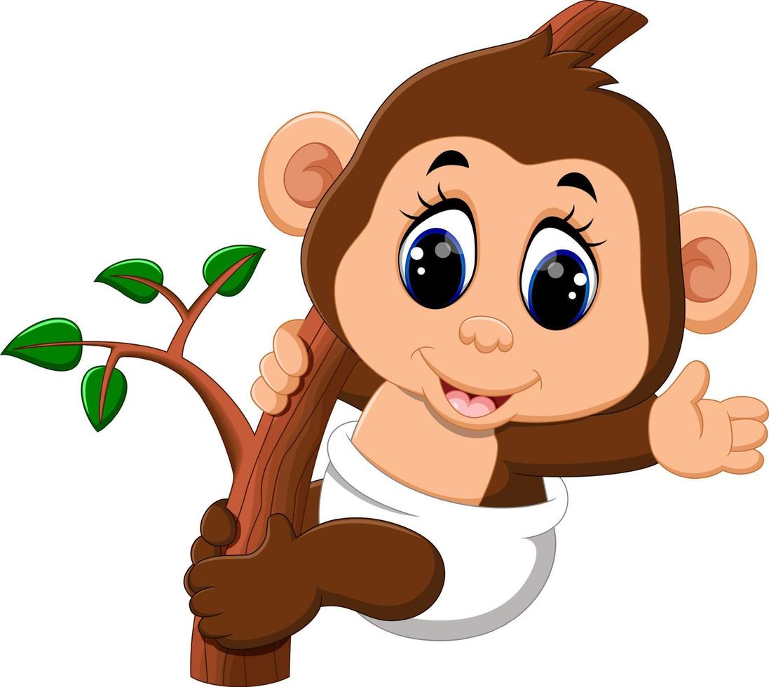 illustration of cute Cartoon monkey vector