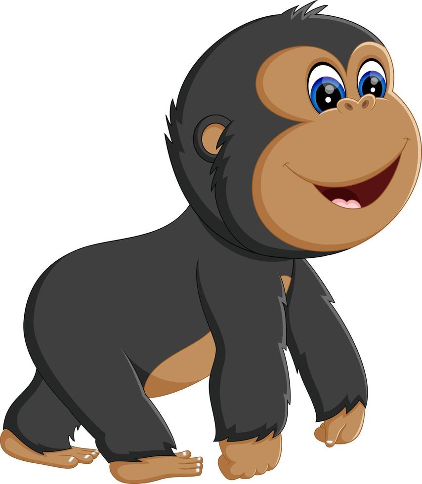Funny gorilla cartoon of illustration vector