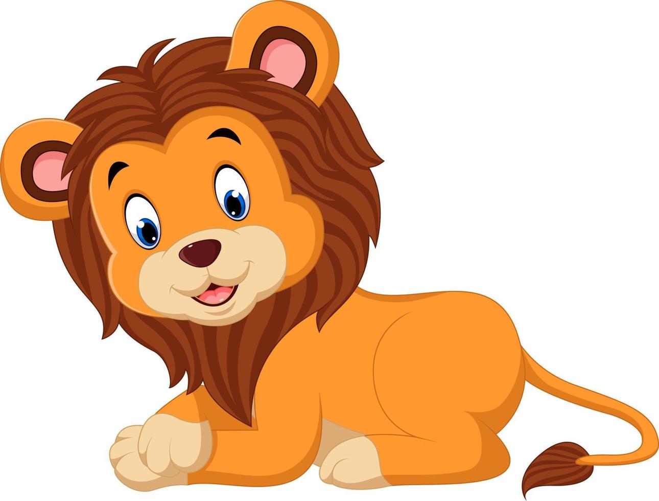 Cute cartoon lion vector