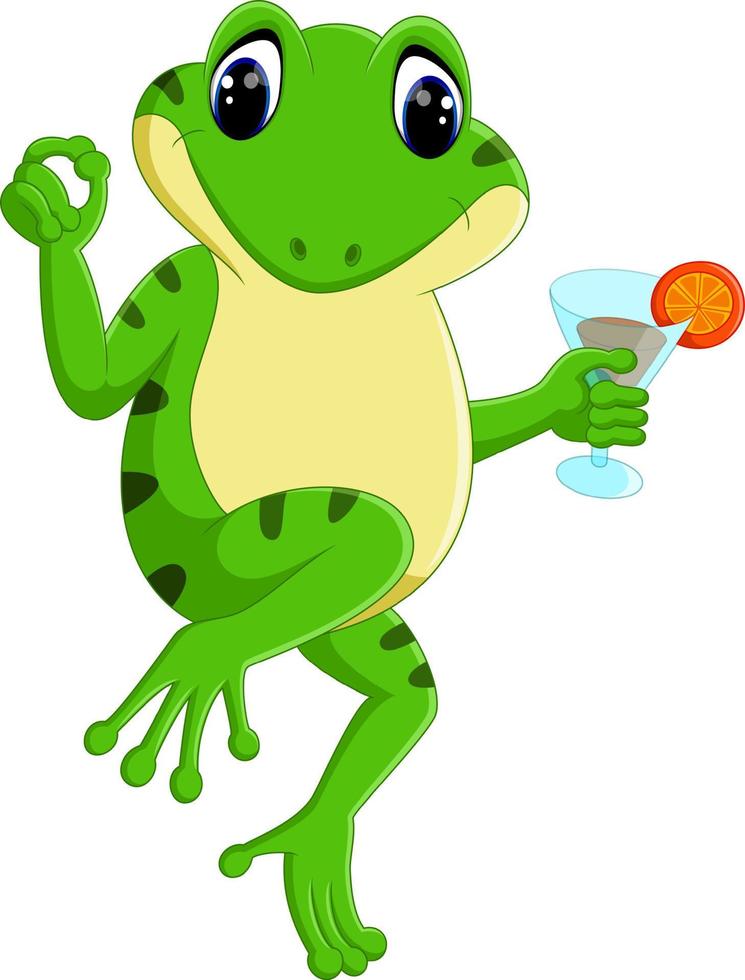 cute frog cartoon vector