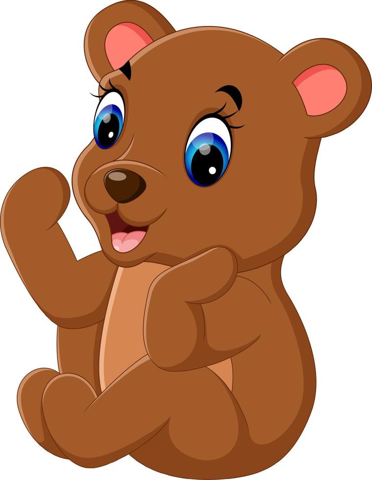 illustration of cute baby bear cartoon vector