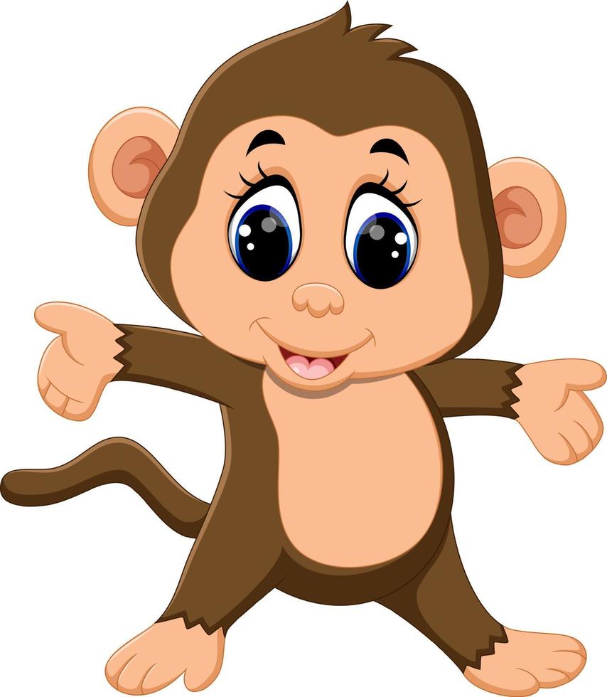 illustration of cute Cartoon monkey vector