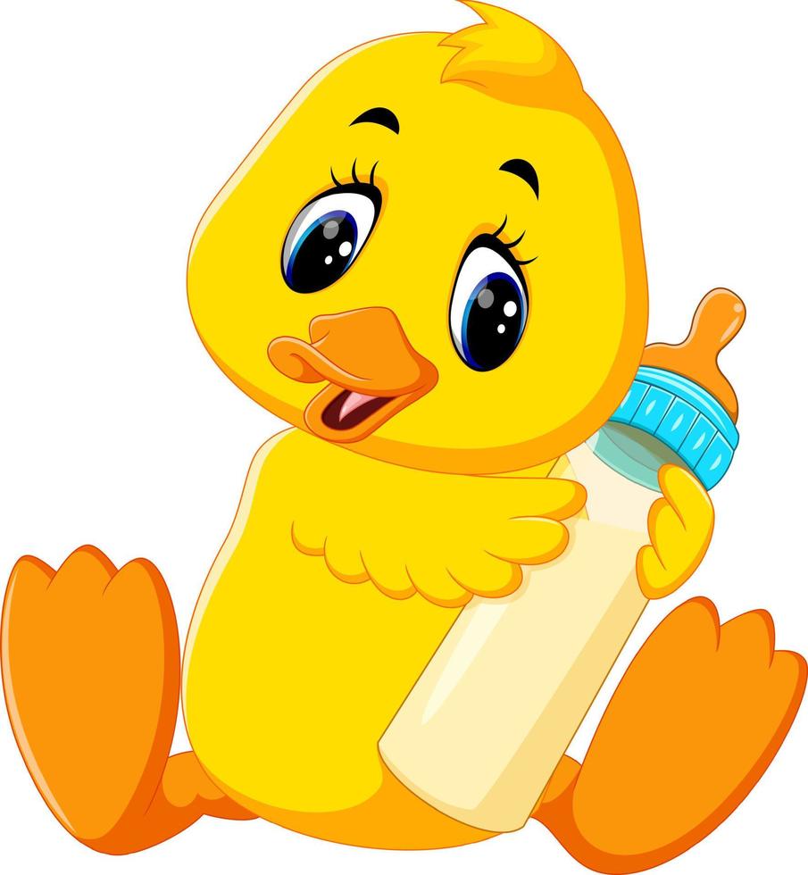 illustration of Cute baby duck cartoon vector