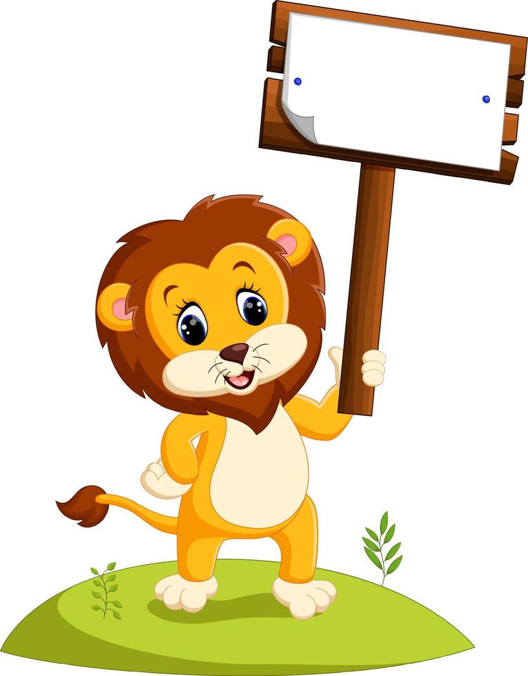 Cute cartoon lion vector