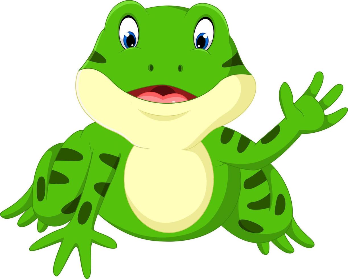 Cute frog cartoon vector