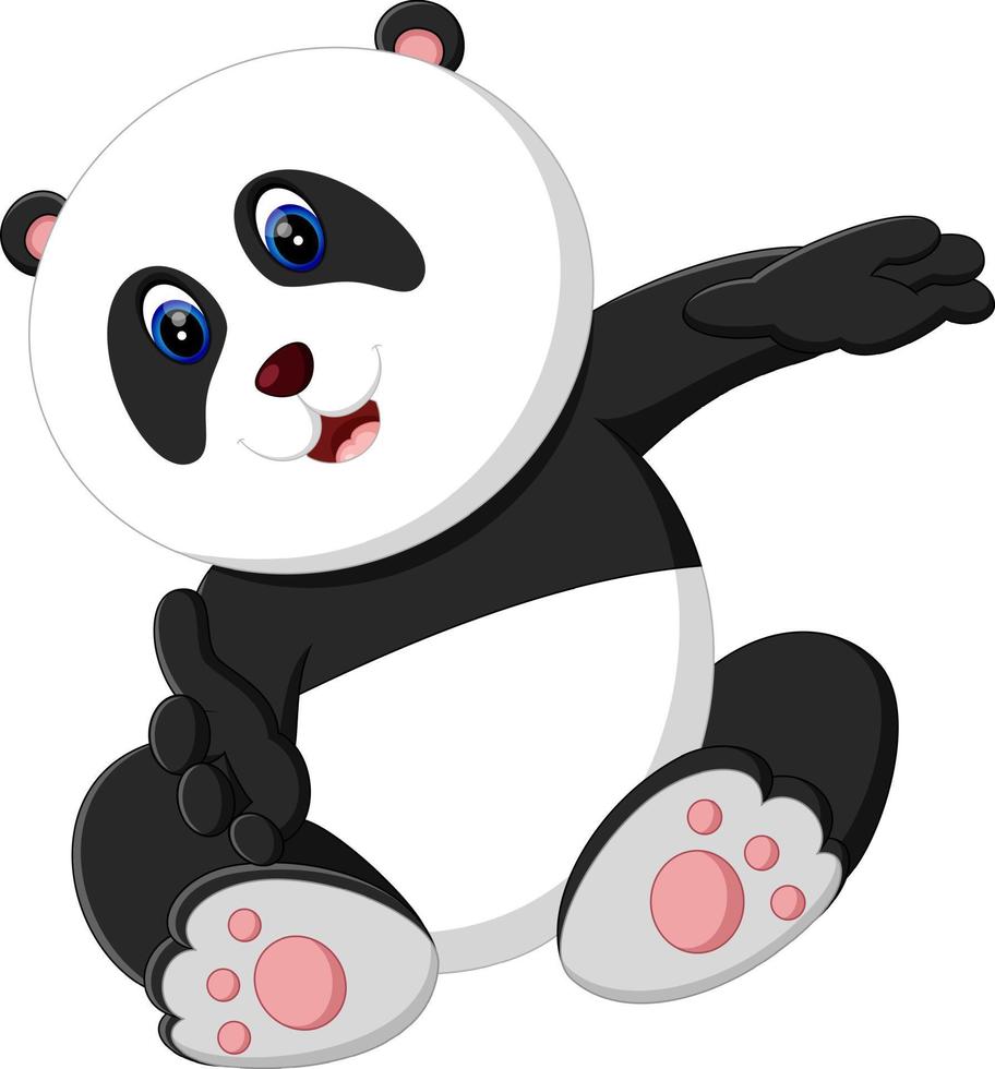 illustration of cute baby panda cartoon vector