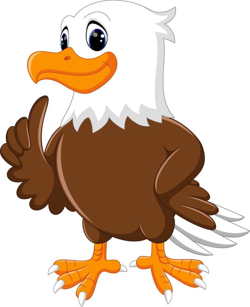 illustration of cute eagle cartoon vector