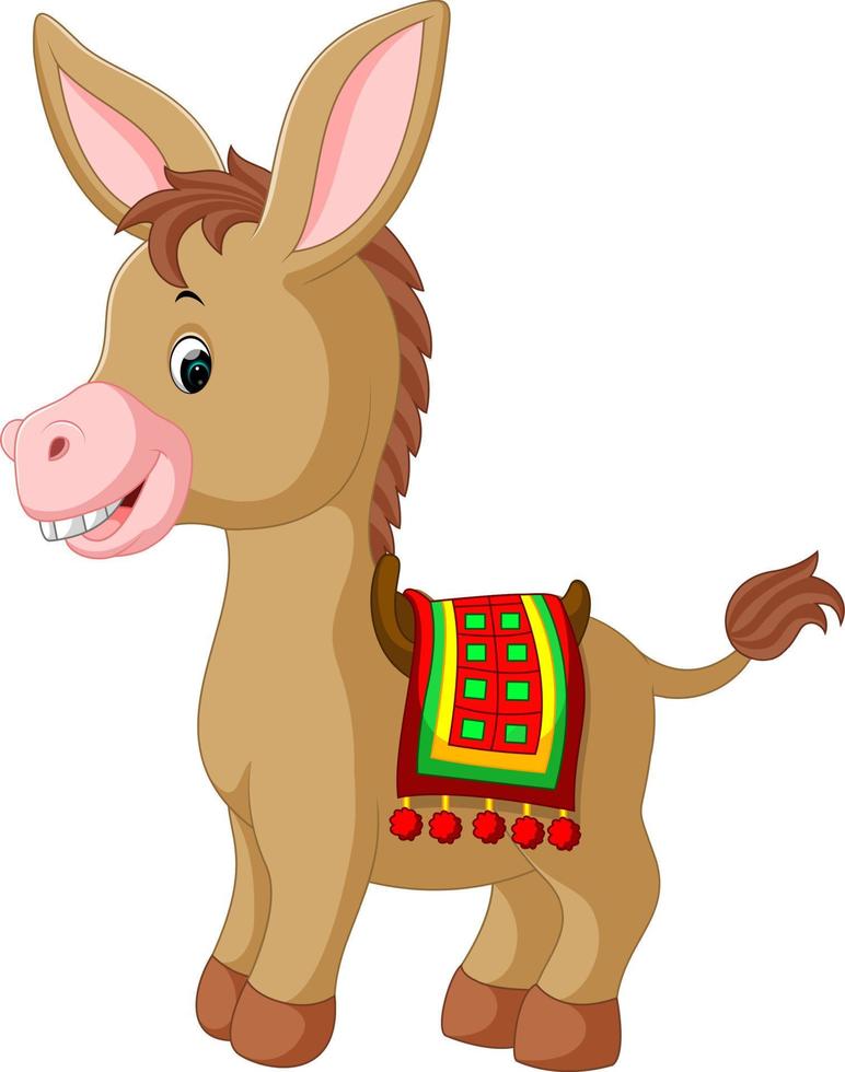 cartoon cute donkey vector