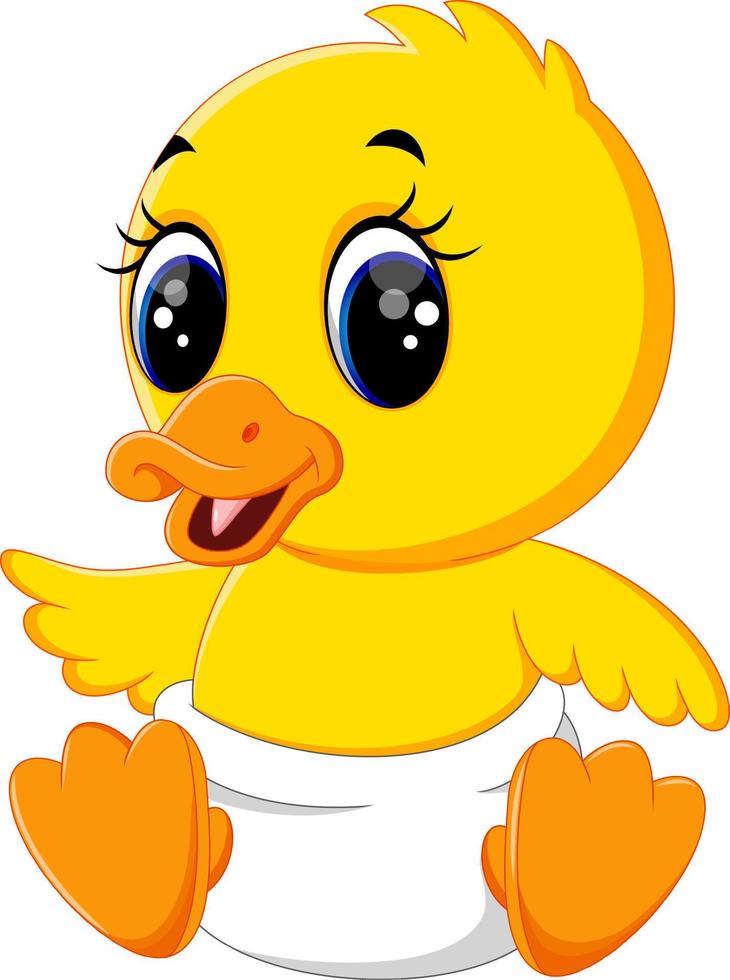 illustration of Cute baby duck cartoon vector