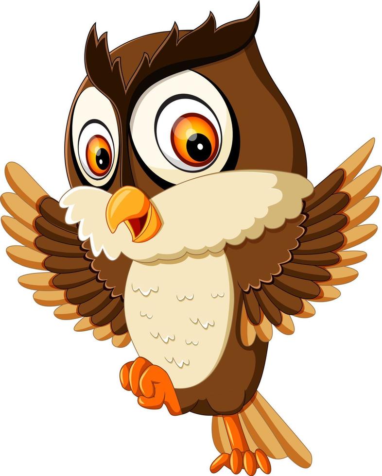 illustration of cute owl cartoon vector