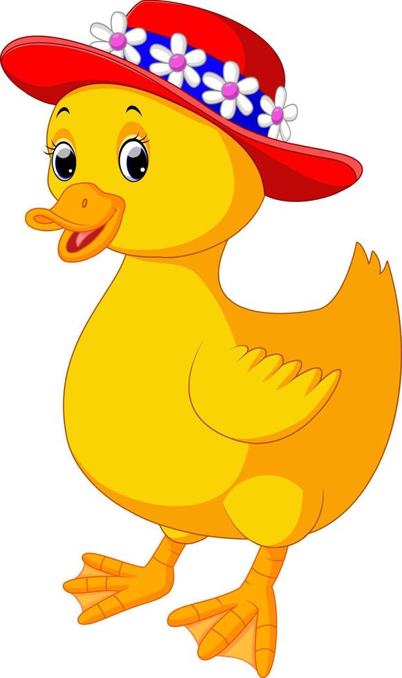 Cute baby duck cartoon vector