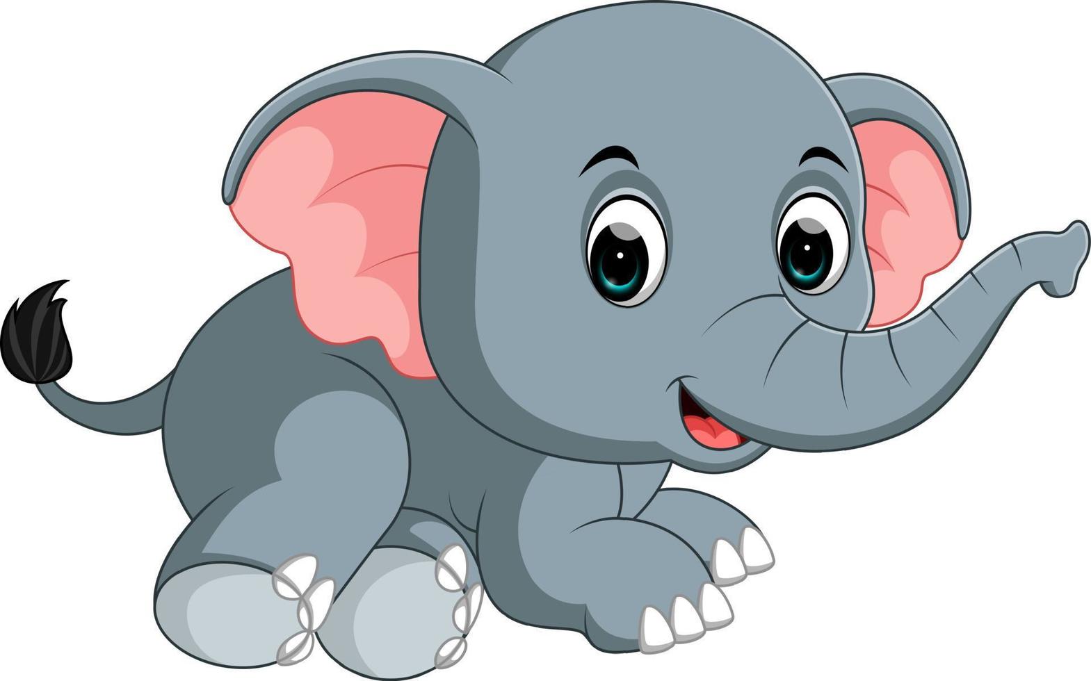 lindo elefante de dibujos animados vector
