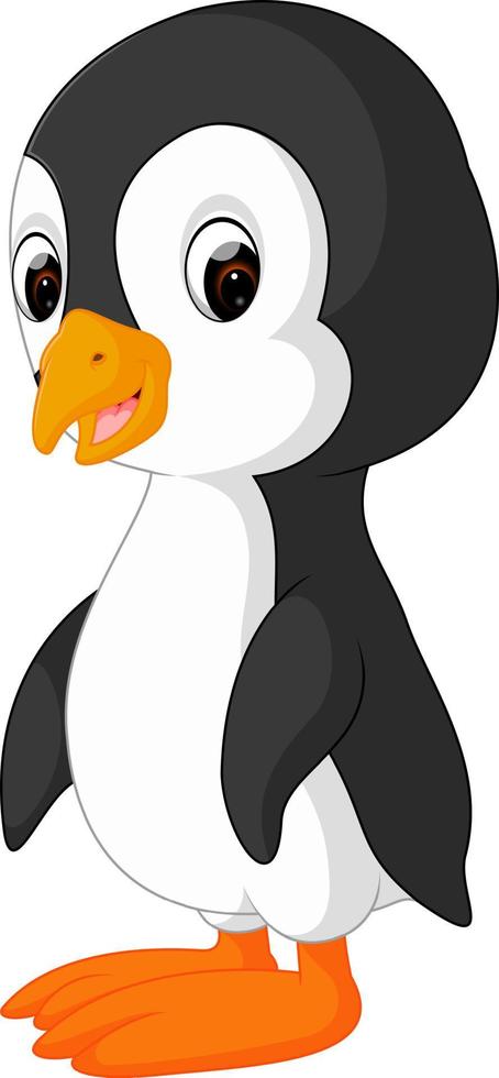 dibujos animados lindo pingüino vector