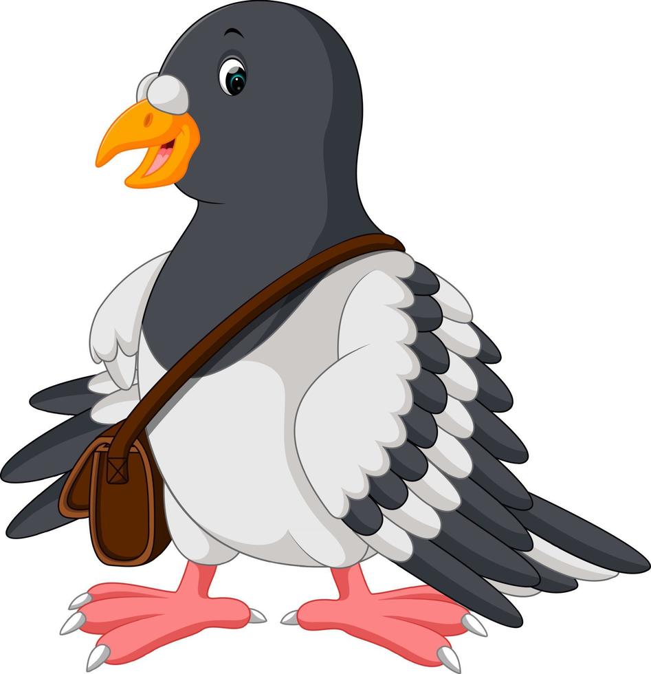 Cartoon funny pigeon bird vector