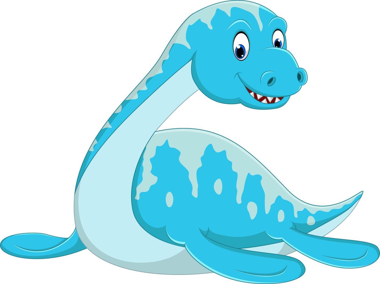 Swimming Plesiosaurus cartoon vector