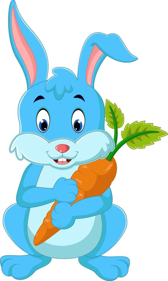 Cartoon happy rabbit vector