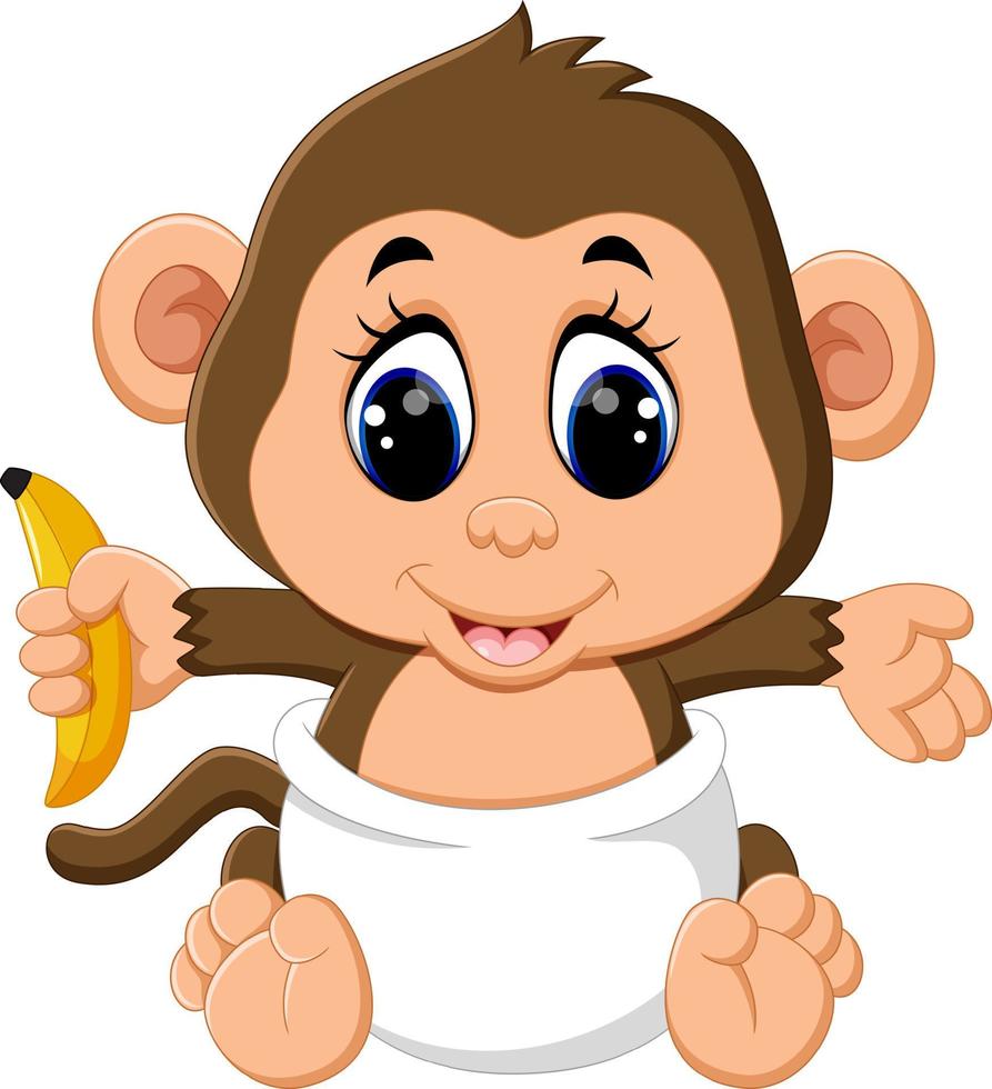 illustration of cute Cartoon monkey vector