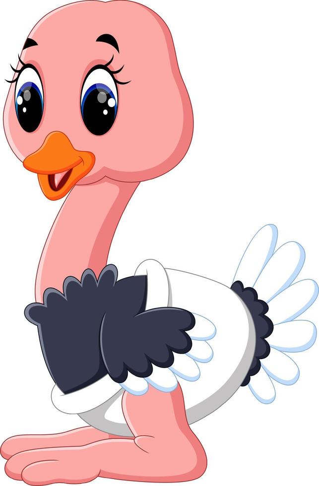Funny ostrich cartoon vector