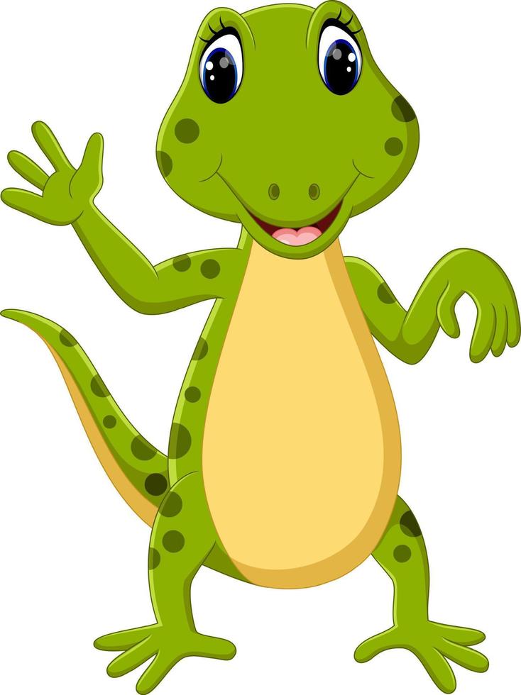 illustration of Cartoon cute lizard vector