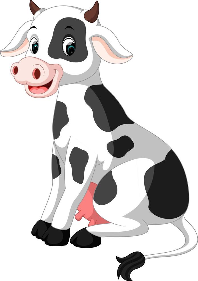 Cute cow cartoon vector