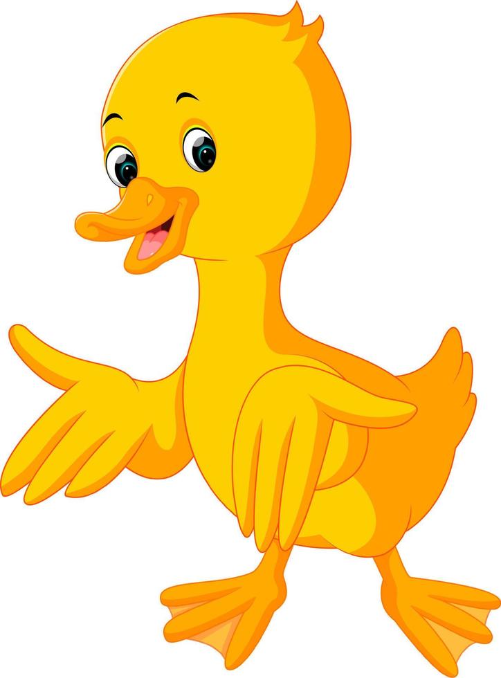 lindo pato de dibujos animados vector