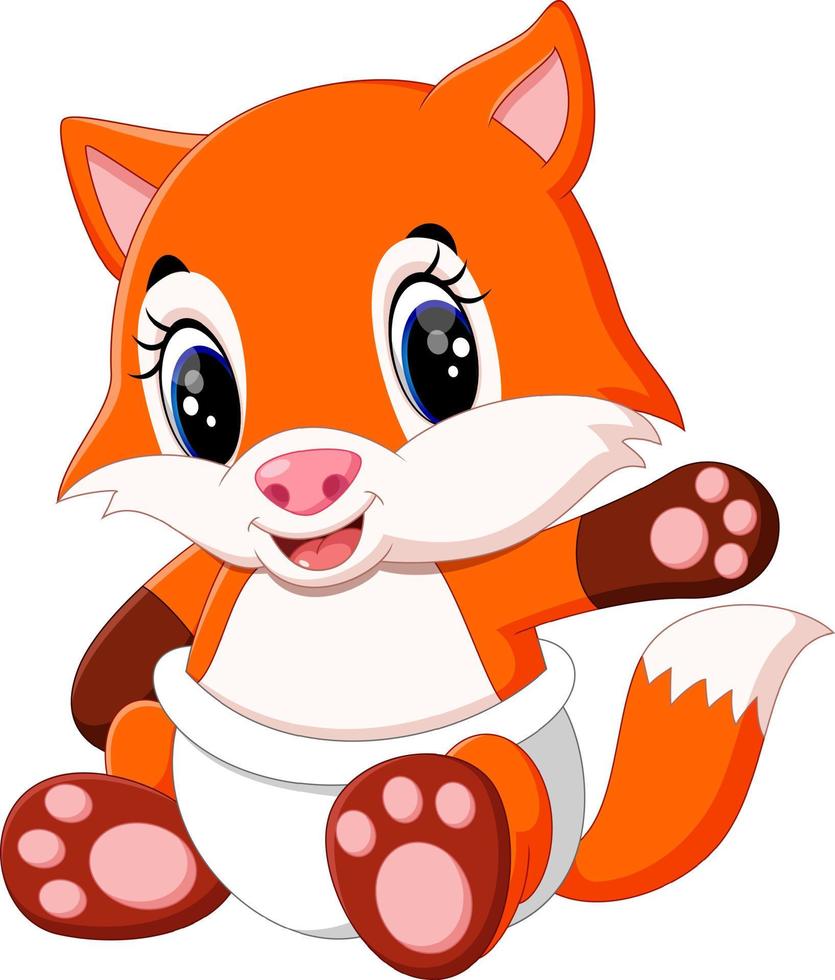 illustration of Cute fox cartoon vector