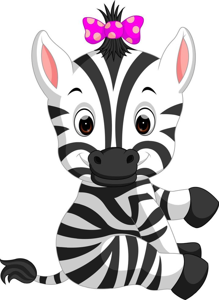 Cute zebra cartoon vector