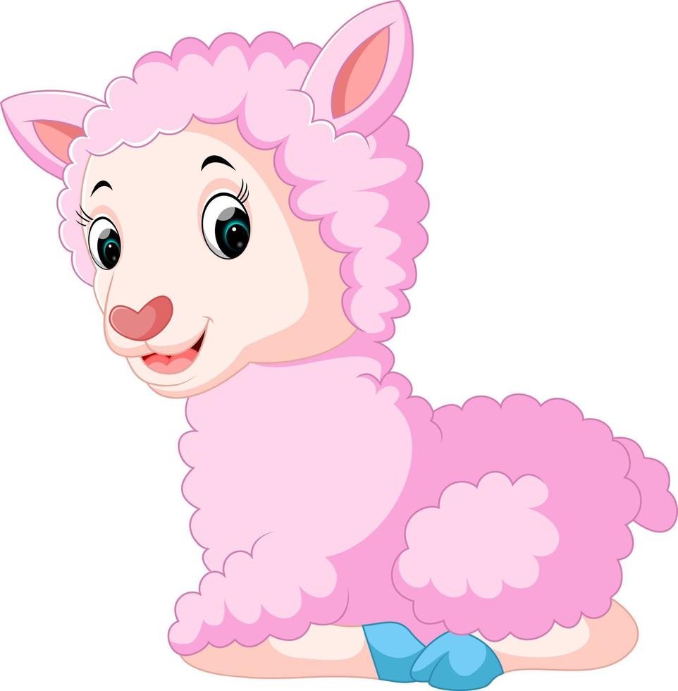 Cute sheep cartoon vector