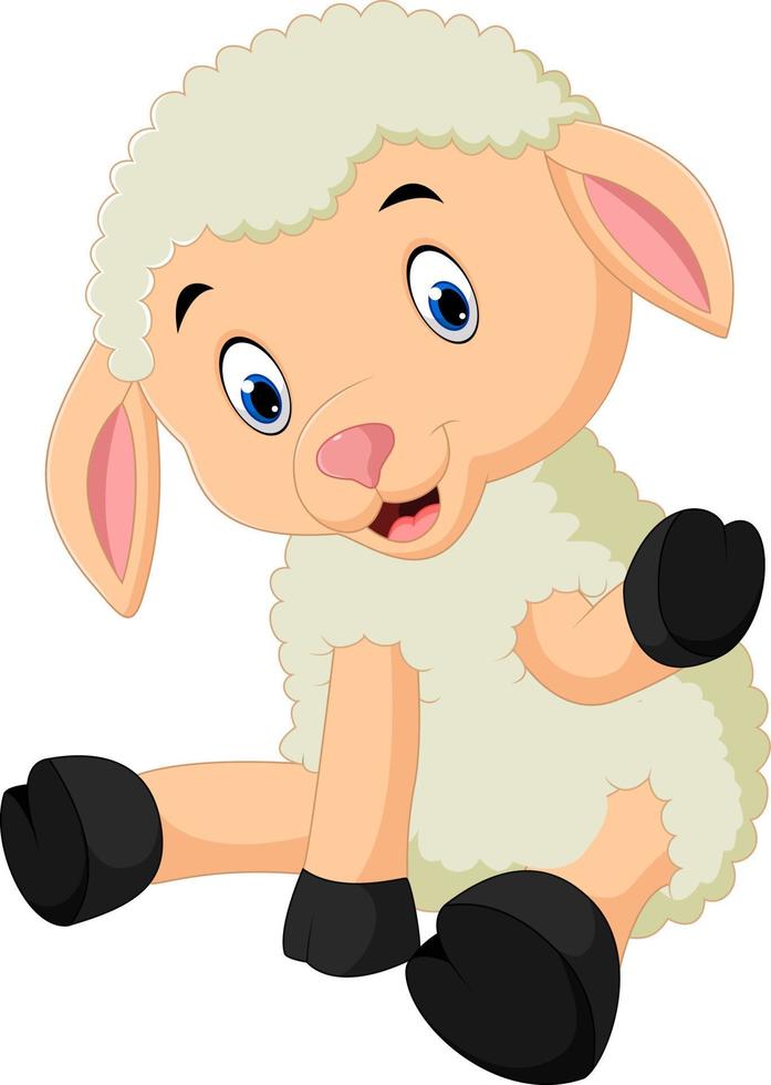 Cute sheep cartoon vector