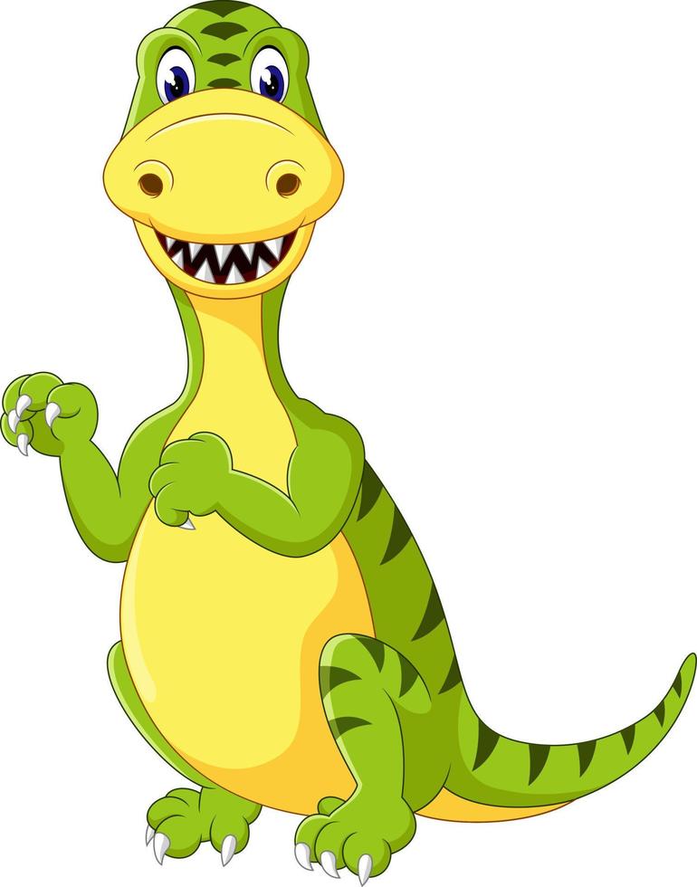 cute happy  dinosaur cartoon vector