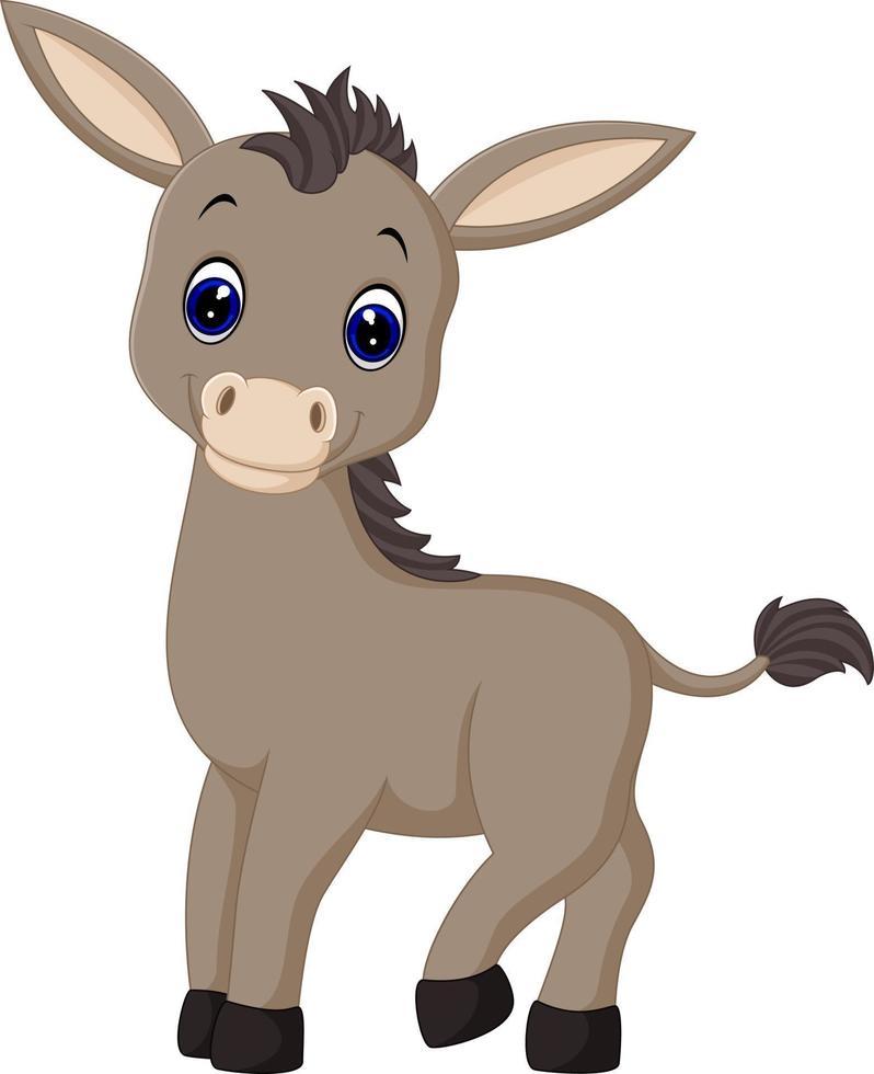 burro lindo de dibujos animados vector