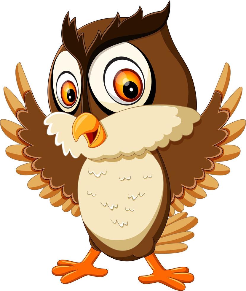 illustration of cute owl cartoon vector