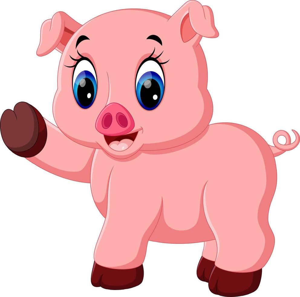 illustration of Cute baby pig cartoon vector